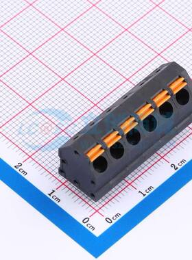 弹簧式接线端子DB252-5.0-6P-BK 插件,P=5mm 1x6P 黑色