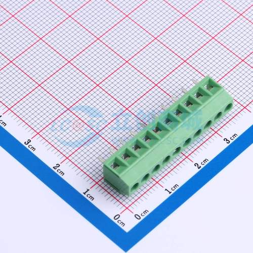 螺钉式接线端子DB125-3.5-10P-GN-S 插件,P=3.5mm 1x10P 直插 绿