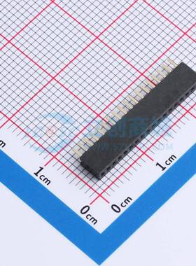 排母 B127N01-0B18P51-H43C24 插件,P=1.27mm 1x18P 方孔 电子元