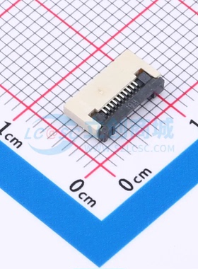 连接器BTC05202-100R-0WXW SMD,P=0.5mm,卧贴 10P 翻盖式 下接