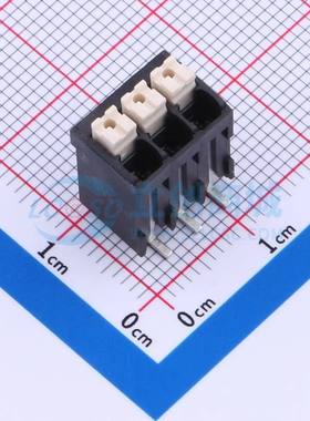 弹簧式接线端子JL212V-SMT-35003BP1 SMD,P=3.5mm 1x3P 立贴 黑色