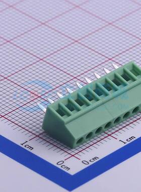 螺钉式接线端子KF128-2.54-9P 插件,P=2.54mm 1x9P 直插 绿色