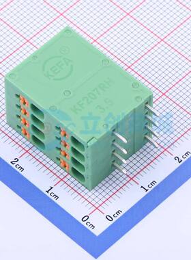 弹簧式接线端子KF207RH-3.5-2*4P 弯插,P=3.5mm 2x4P 绿色