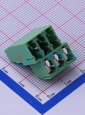 螺钉式接线端子KF127B-5.08-2*3P 插件,P=5.08mm 2x3P 直插 绿色