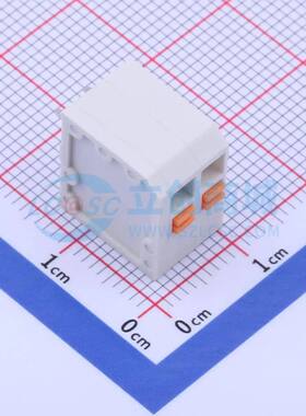 弹簧式接线端子KF239-3.81-2P 插件,P=3.81mm 1x2P 白色