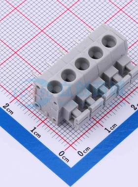 弹簧式接线端子DB260-5.0-5P-GY 插件,P=5mm 1x5P 灰色