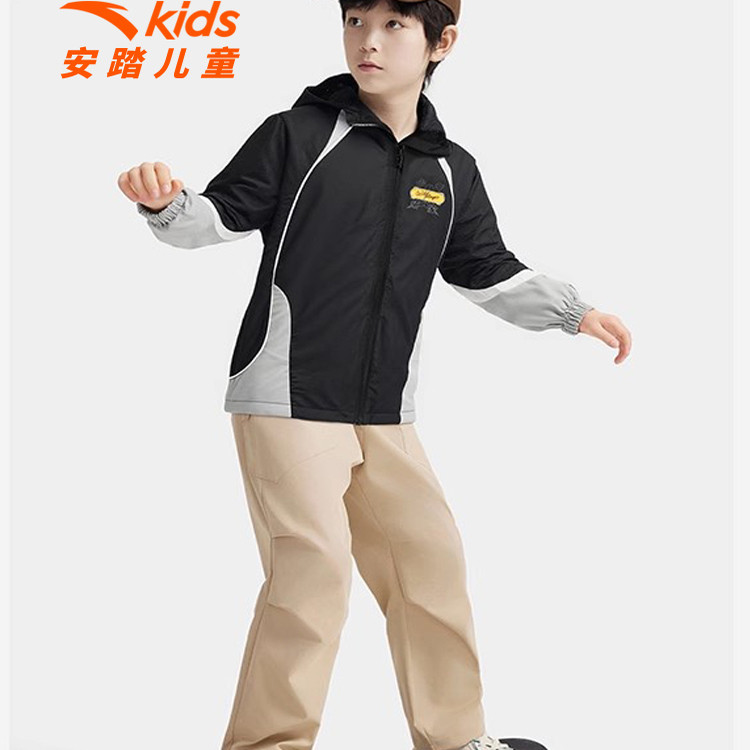 安踏儿童外套男梭织运动服