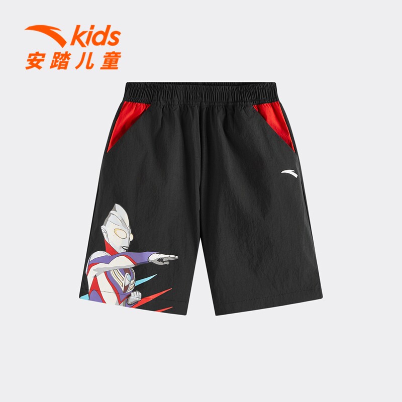 奥特曼安踏儿童装男小童裤子五分裤夏季薄款2026新款速干运动短裤