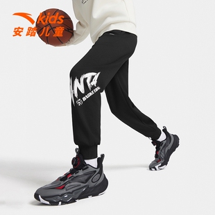 安踏儿童装男童运动裤2025秋冬季新款透气裤子长裤卫裤百搭潮流裤