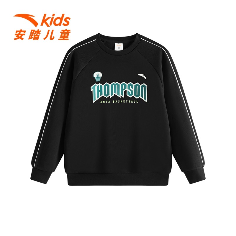 安踏儿童男童卫衣篮球套头衫2025年秋冬新款中大童圆领运动卫衣