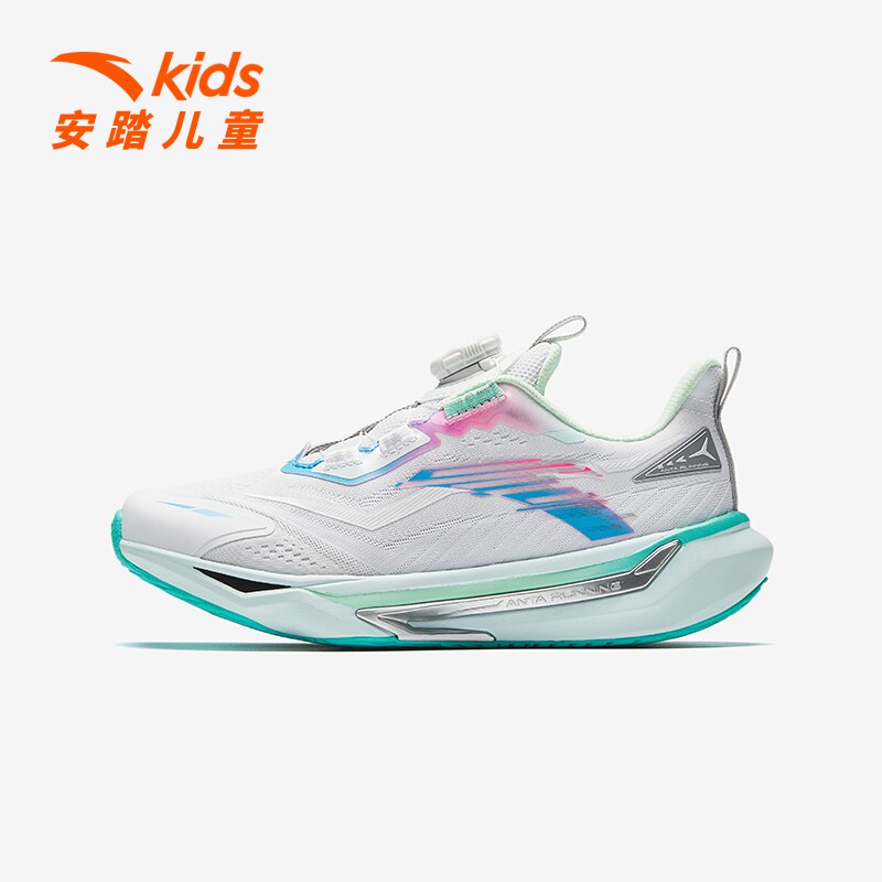 安踏童鞋女童运动鞋2025秋季新款女大童跑鞋纽扣跑步鞋专业透气鞋