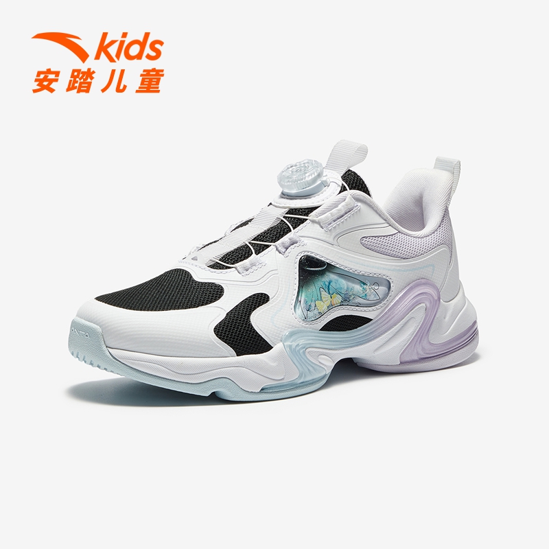 安踏儿童女童跑鞋2025秋冬新款女生跑步运动鞋中大童体育旋钮童鞋