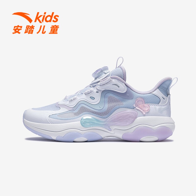 安踏儿童运动鞋女大童2026夏季网面透气厚底蝶翼休闲鞋