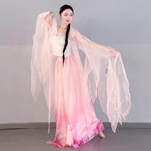 半朵新国风舞古典舞烟花粉黛仙气艺考练功纱衣裙裤 演出表演服 套装
