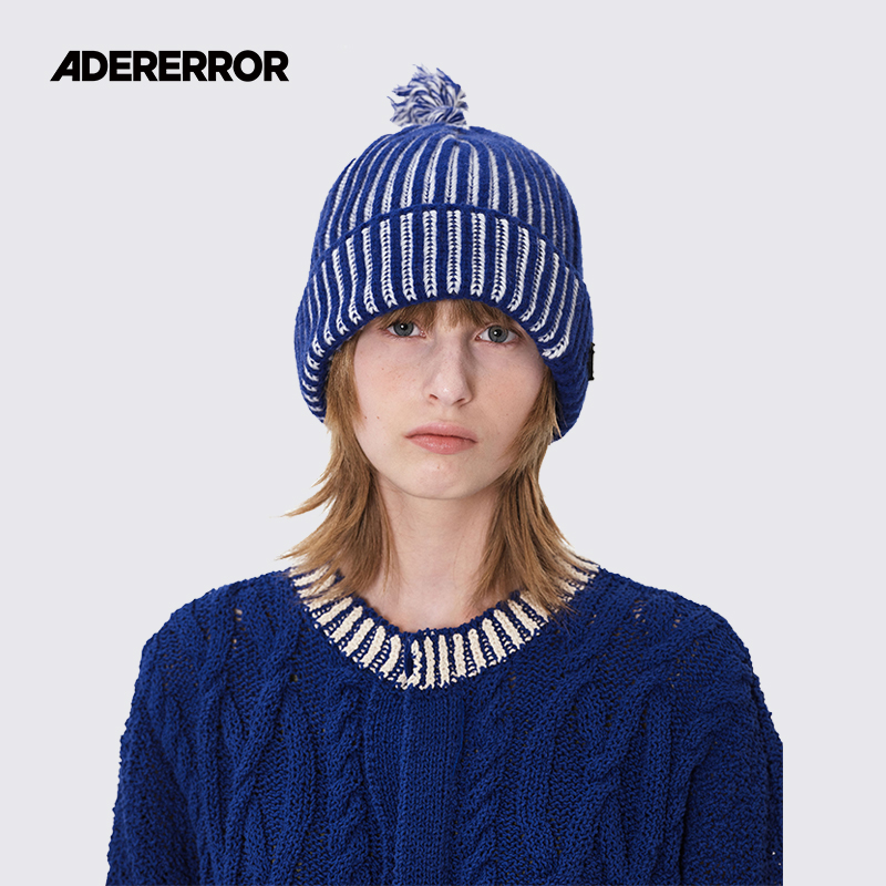 ADERERROR中长款系绳毛线帽