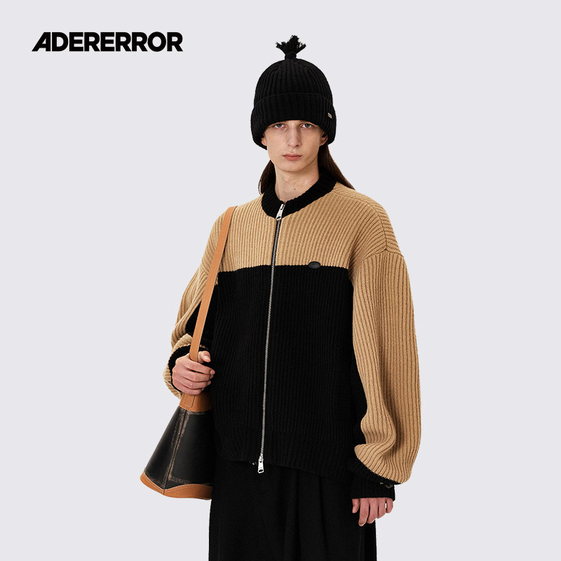 ADERERROR微宽松款针织拉链毛衣