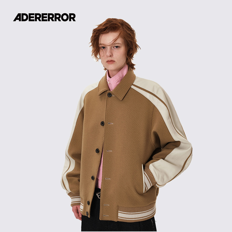 ADERERROR斜线配色短款外套