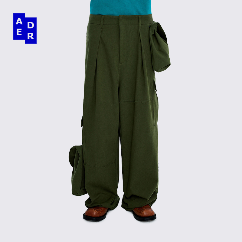 ADERERROR螺旋字形刺绣七分裤