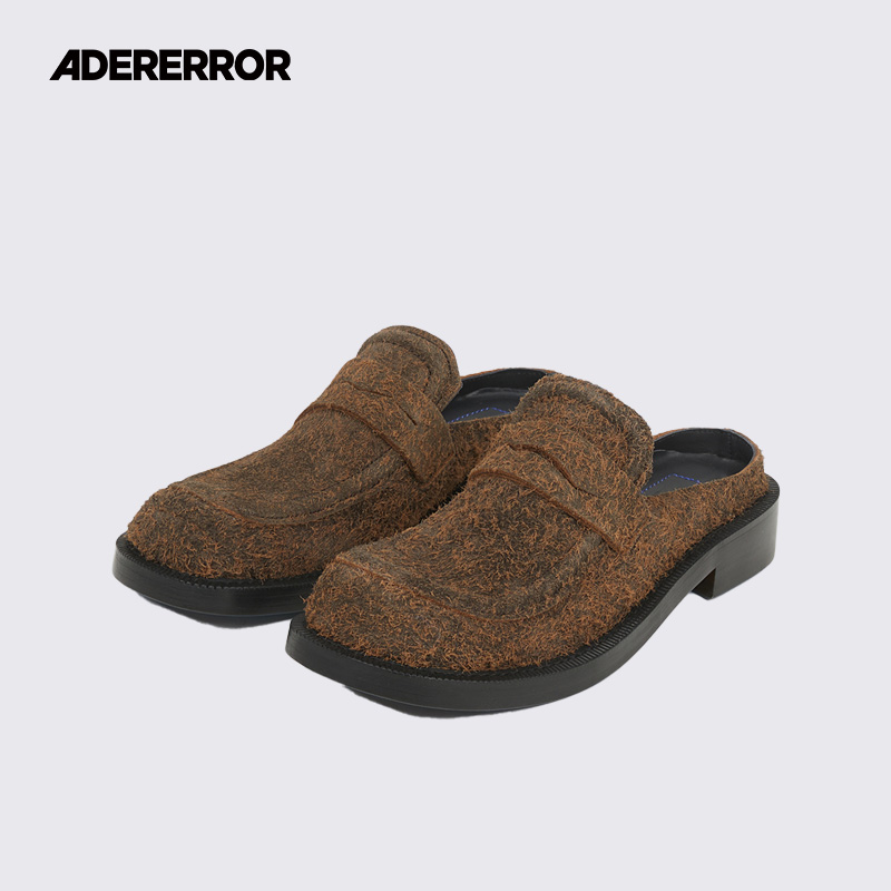 ADERERROR Curve系列  MU02 皮皮革外底撞色穆勒鞋