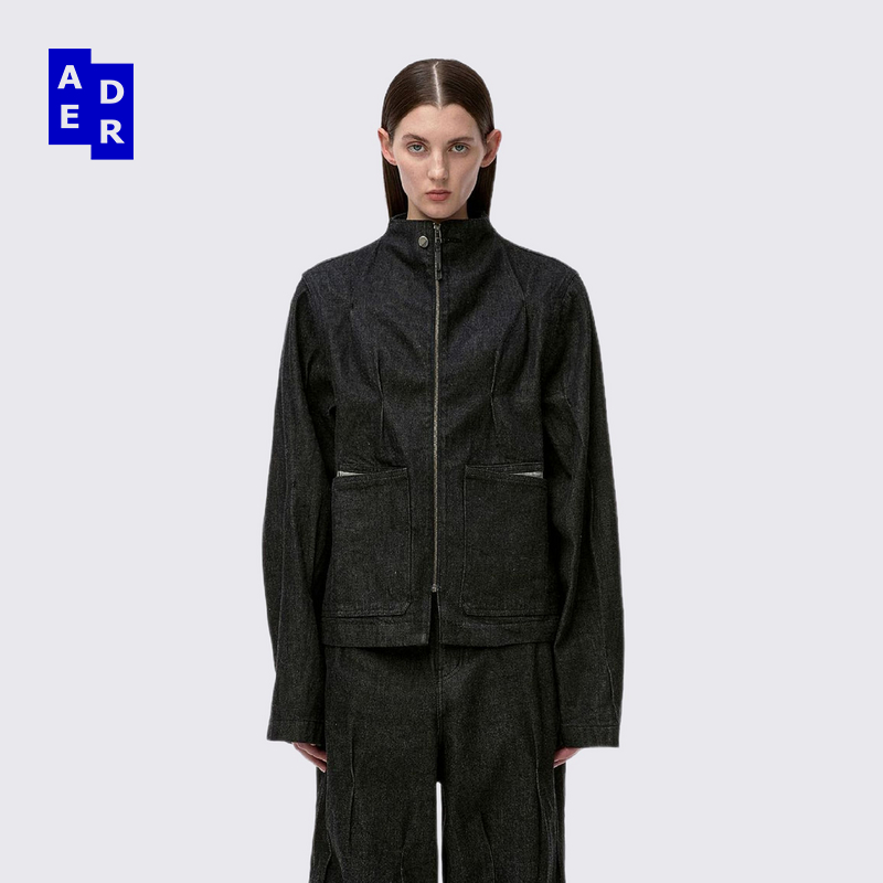 ADERERROR 25SS Jacket Product. 15夹克褶皱细节高领牛仔外套