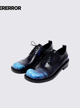 ADERERROR Curve系列潮流个性蓝色燃烧图案设计缝褶细节乐福鞋