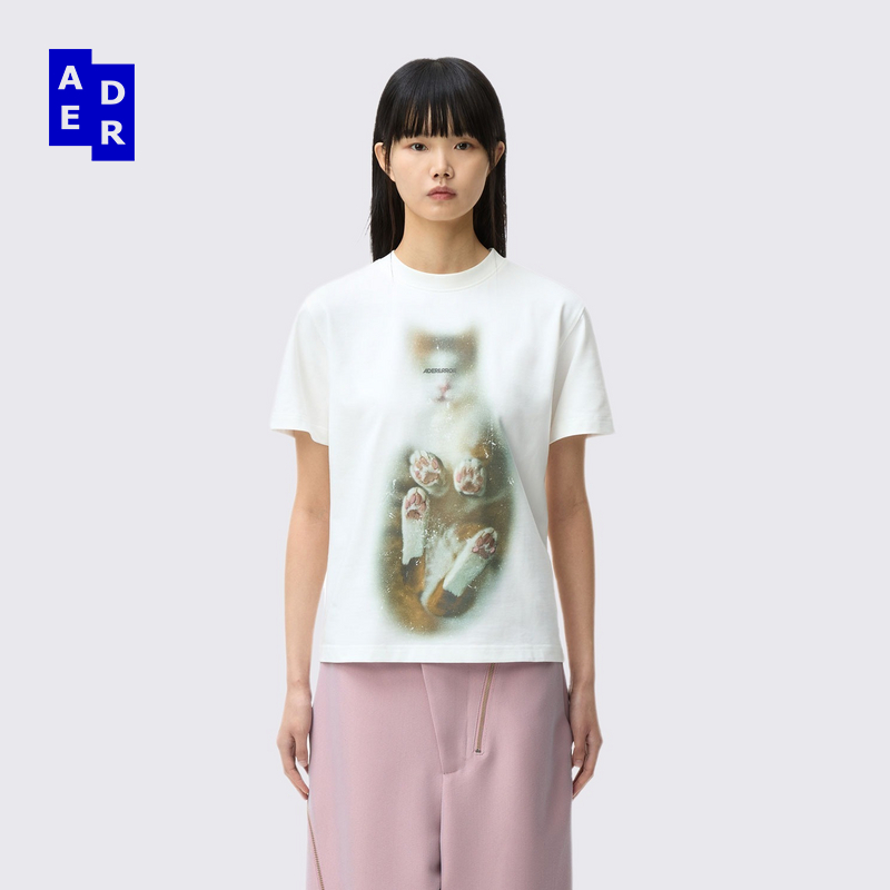 ADERERROR Pet Blue cat T恤03三色猫咪宽松T恤