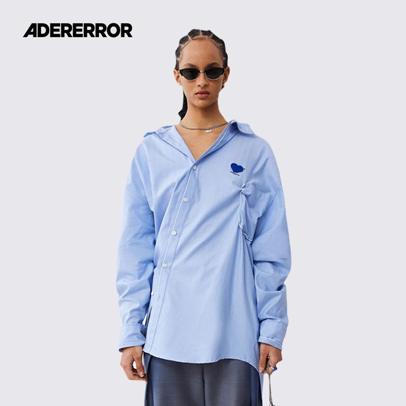 ader简约宽松印画长袖衬衫