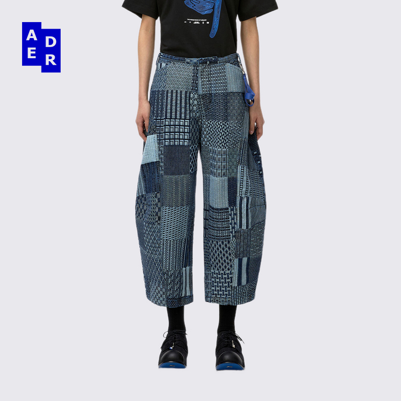ADERERROR 25SS  Collaz Jeans Product. 76 廓形拼接九分牛仔裤