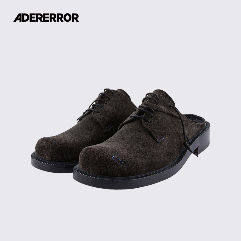 ADERERROR Curve系列  MU01 皮革外底折叠细节系绳皮鞋