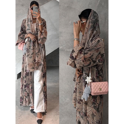 Open Kimono Women Robe Caftan 迪拜阿拉伯沙特阿布扎比长袍开衫