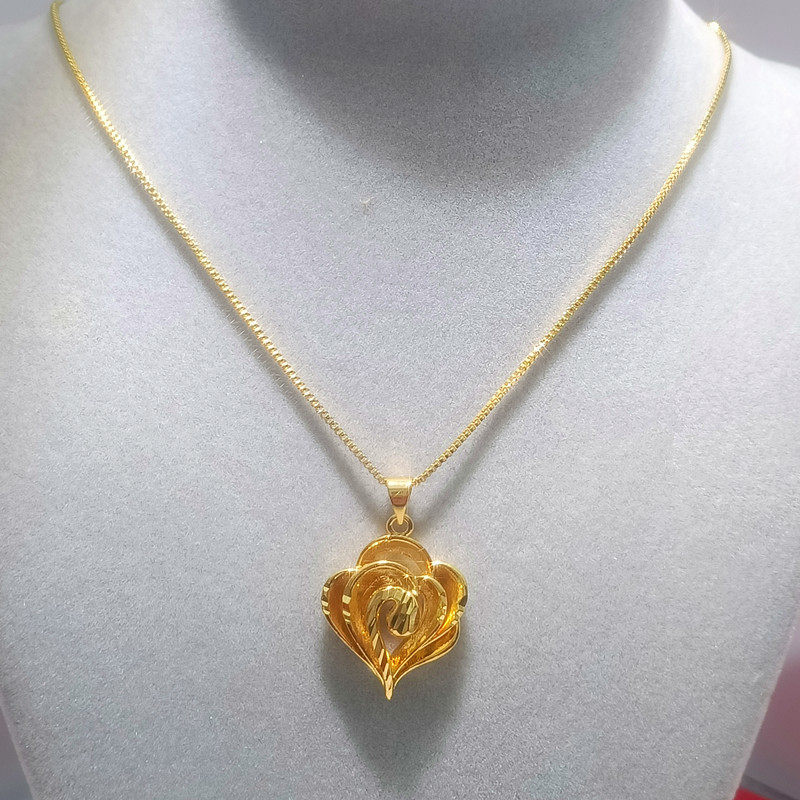 女款爱心桃心形吊坠镀金项坠子女饰品表心意项链送女友