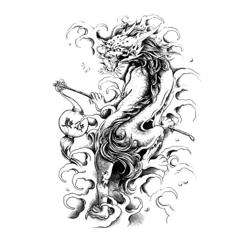 招财貔貅穷奇胳膊纹身图案男霸气花m臂纹身贴图腾小腿部男防水持