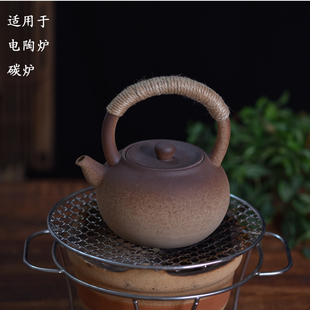 复古陶瓷烧水壶电陶炉养生壶提梁壶明火碳炉户外粗陶壶围炉煮茶