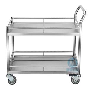 304不锈钢手推车实验室加厚双层静音工具小推车学校餐车品质承诺