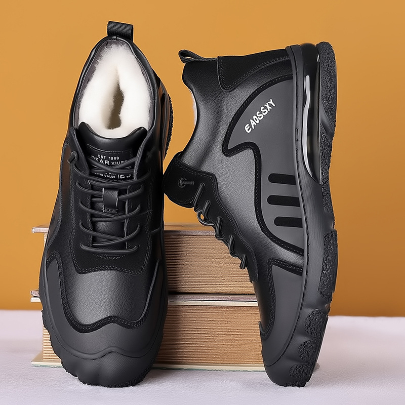 高端男士真皮羊毛保暖雪地靴