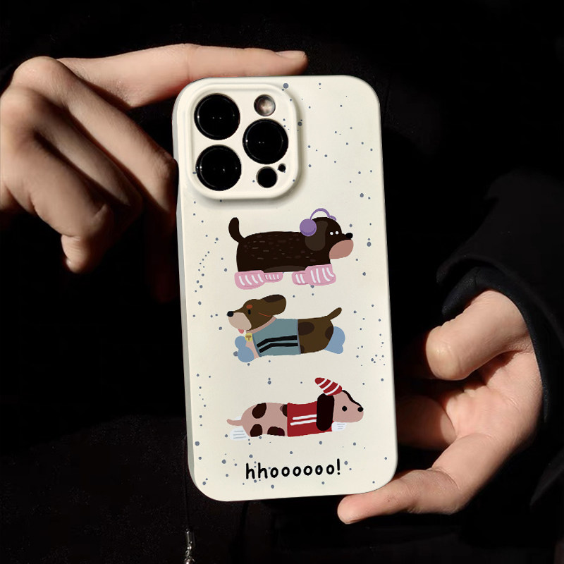 原创不撞壳新款【三只腊肠狗】iPhone15promax苹果14