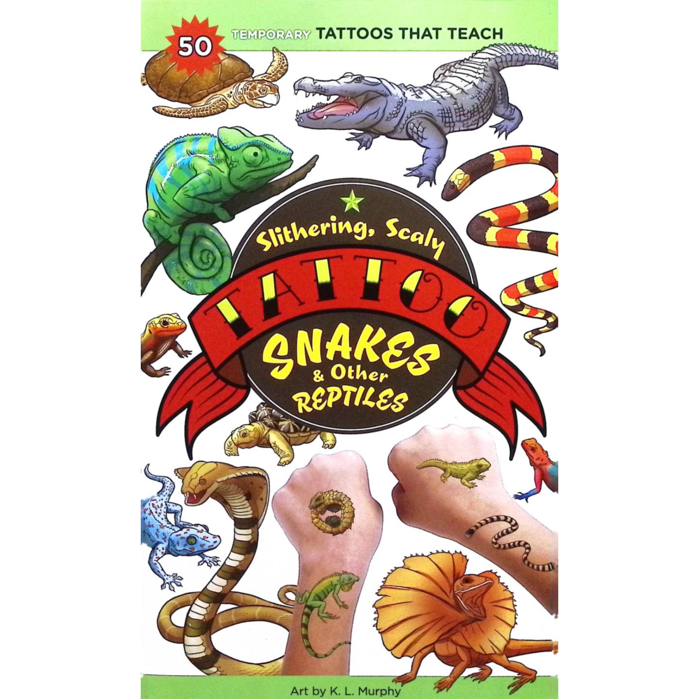 英文原版图书纹身蛇爬行动物绘