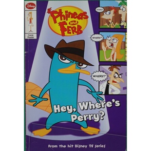 迪士尼飞哥与小佛原版 精彩故事激发孩子阅读 书HeyWheresPerry英语绘本幽默冒险故事适合710岁儿童阅读讲述宠物鸭嘴兽佩瑞失踪