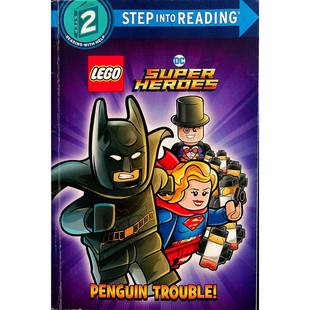 英语原版书兰登分级阅读第2级企鹅人的麻烦Step乐高DC超级英雄绘本适合36岁儿童英语启蒙亲子共读乐高主题冒险故事培养独立阅读