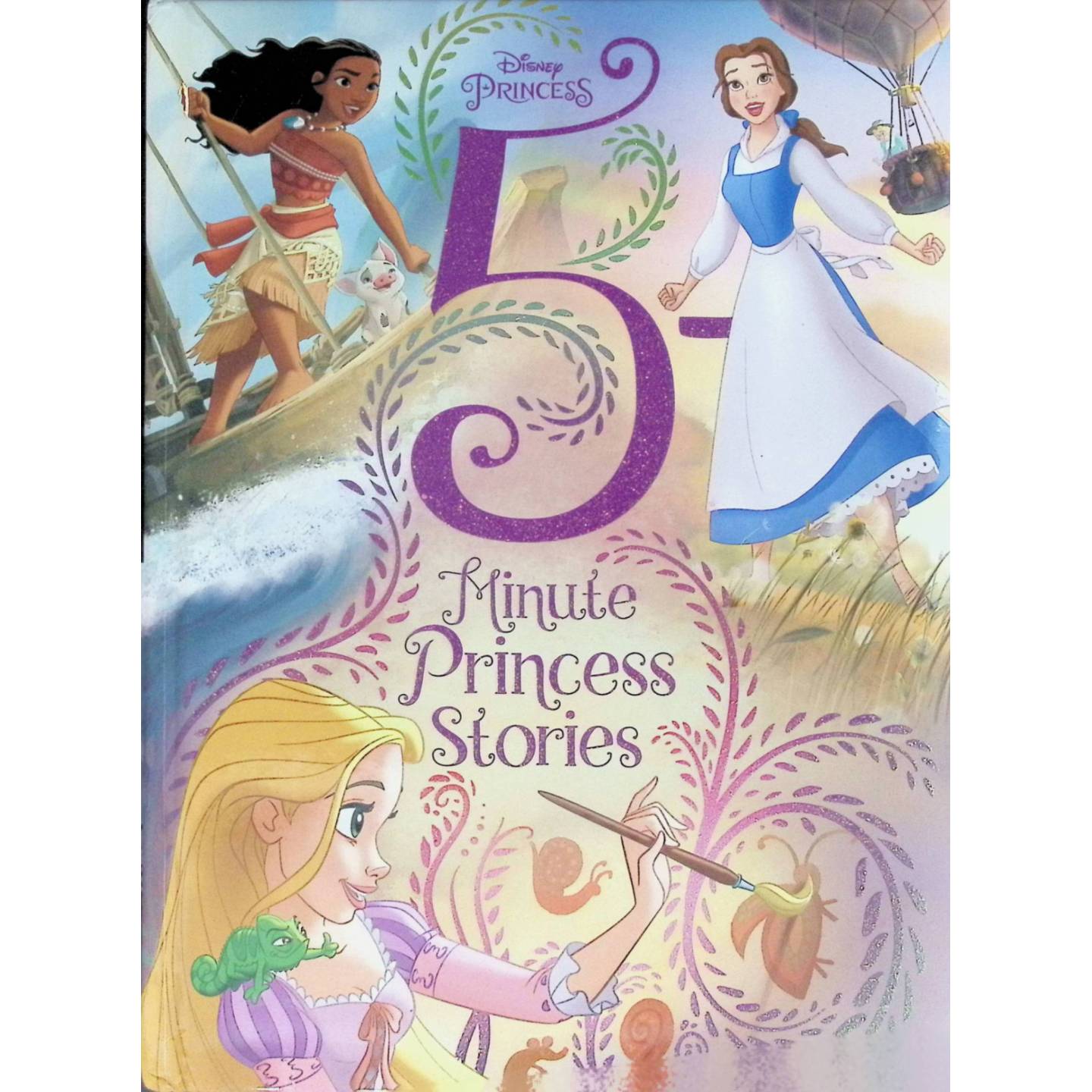 迪士尼公主原版书五分钟公主故事英语绘本适合36岁儿童亲子共读睡前故事包含莫阿娜贝儿爱丽儿等经典角色培养阅读兴趣学习英语词
