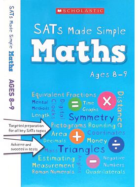 英国小学阶段评估测试SATS原版书数学辅导英语章节书彩色版专为710岁学生设计涵盖等效分数心算测量对称等考点帮助提升应试能力