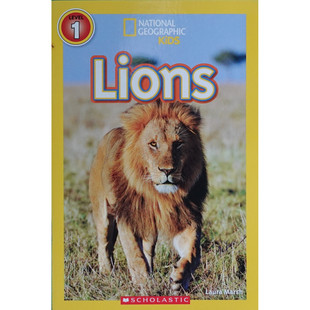 国家地理儿童读者系列英语原版科普绘本Lions适合710岁小学生阅读通过精美图片和简单文字介绍狮子生活习性捕猎方式等知识激发孩