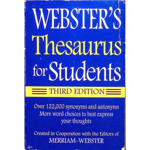 韦氏学生同义词词典原版书英语学习必备工具书WEBSTERS由美国权威辞书出版机构梅里亚姆韦伯斯特编辑团队打造收录超过122000个同