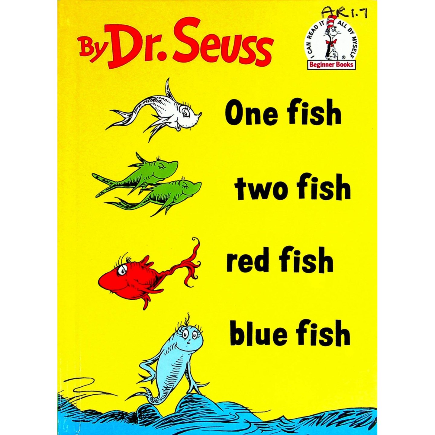 苏斯博士经典英语原版书OneFishTwoFishRedFishBlueFish初学者图书系列亲子共读绘本适合36岁儿童学习颜色数字韵律培养想象力
