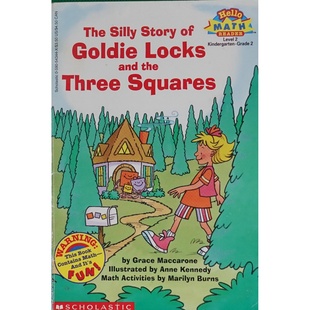 英语原版引进你好数学阅读器系列歌蒂拉克斯和三个正方形的愚蠢故事Math启蒙绘本改编经典童话融入数学概念适合36岁儿童亲子共读