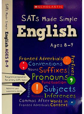 英国小学标准成绩测试SATS简明英语原版书英语学习辅导系列适合710岁儿童备考使用涵盖前置状语名词后缀代词标点符号等语法知识