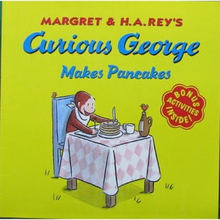 好奇 英語繪本CuriousGeorge系列親子共讀36歲兒童啟蒙早教故事書學習食物烹飪顏色形狀知識 喬治做煎餅原版