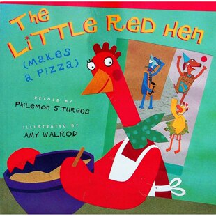 英语原版引进绘本小红母鸡做披萨幽默故事亲子共读培养孩子独立自主能力适合36岁儿童阅读美国学乐出版社出版菲利蒙斯特奇斯改编