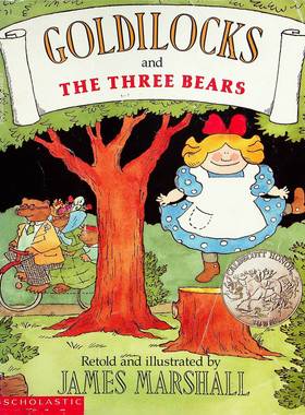 英语原版书金发姑娘和三只熊凯迪克银奖获奖绘本詹姆斯马歇尔经典童话故事亲子共读适读36岁学乐出版社出版Goldilocks