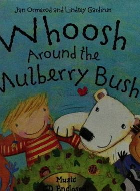 英语原版书Whoosh互动绘本书呼啸穿过桑葚灌木丛亲子共读36岁儿童英语启蒙动物认知生活习惯培养朗朗上口儿歌活泼插画激发想象力